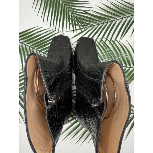 Andre Assous Women's Brown Leather Vilica Croc Print Chelsea Boots Size 7 NWOB - Picture 8 of 12